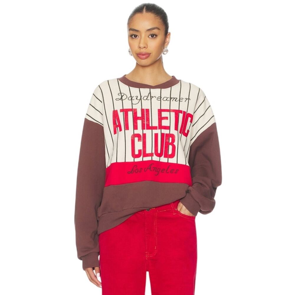 Daydreamer LA Athletic Club Colorblock Cotton Graphic Sweatshirt Size L/XL